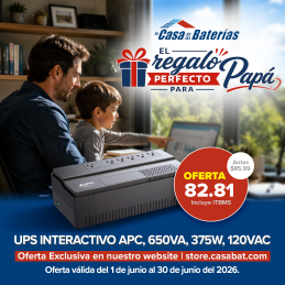 UPS INTERACTIVO APC, 650VA,...