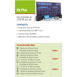 KIT SOLAR  PLUS (SIN BATERÍA)