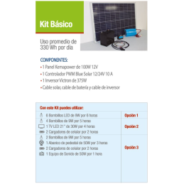 KIT SOLAR BÁSICO (SIN BATERÍA)